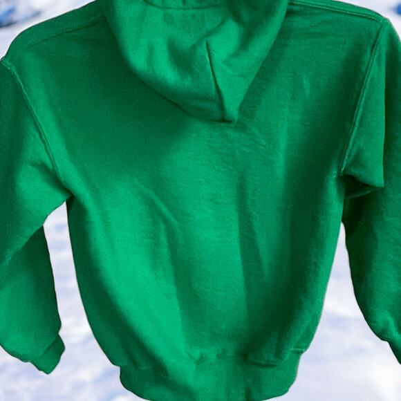 I Love Mount Rainier Bright Green Hoodie Sweatshirt With Front Pocket Kid Size M - Picture 7 of 9